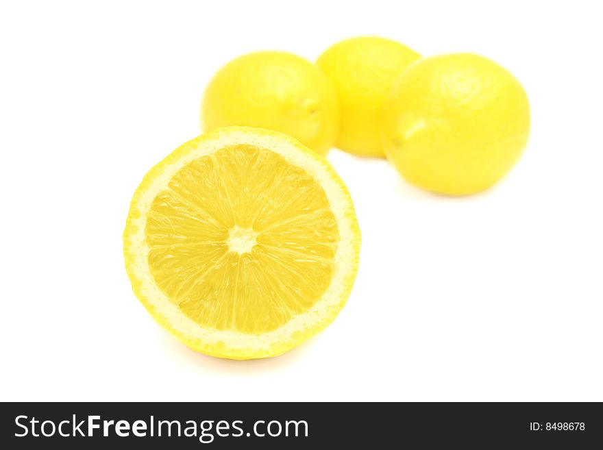 Pile of lemons isolated on white. Pile of lemons isolated on white.