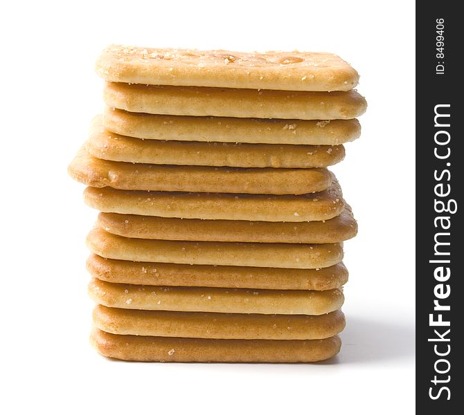 Stack of cookies isolated on white backgrounds