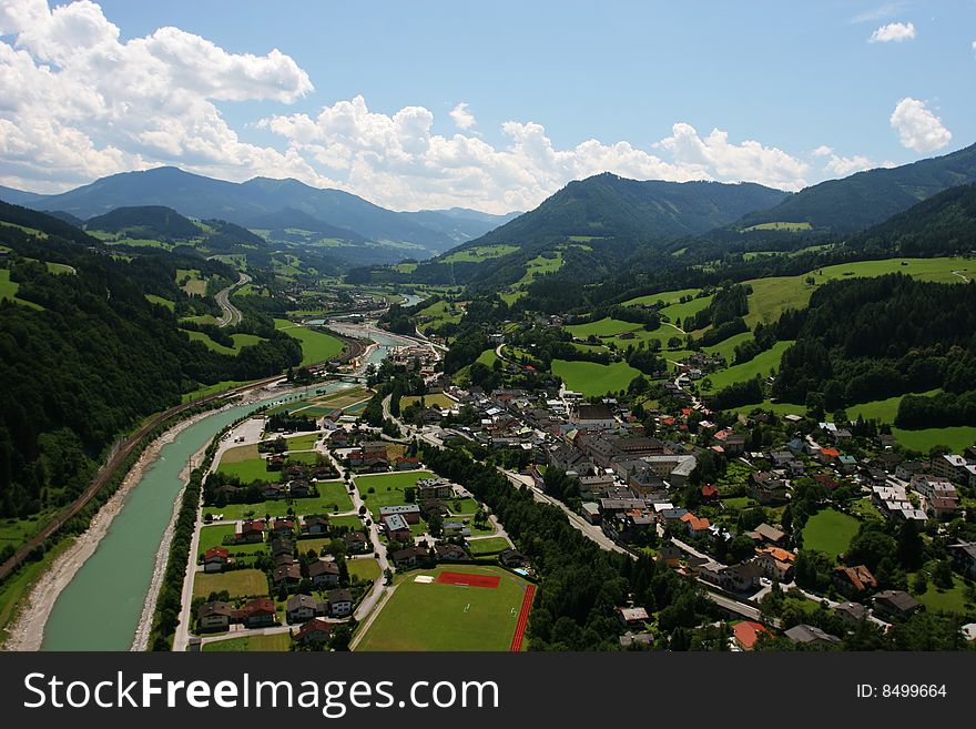 Small town in Alps (Austria)