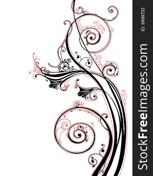 Abstract floral background, elements for design