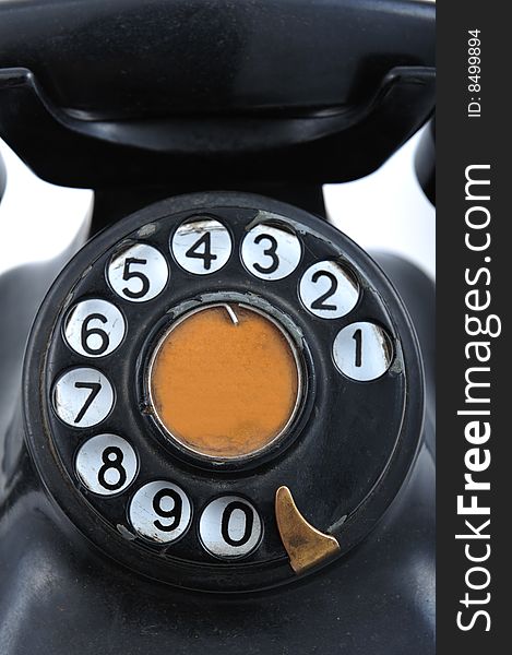 Close up of black old telephone. Close up of black old telephone