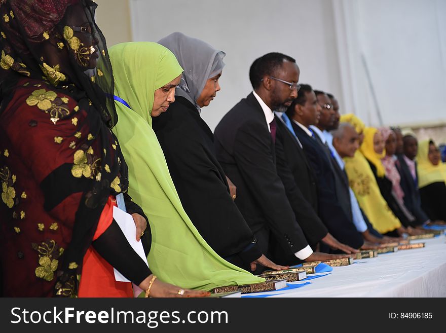 New parliamentarians are sworn in during an inauguration ceremony for members of Somalia&#x27;s Upper House and the House of the People in Mogadishu on December 27, 2016. AMISOM Photo / Ilyas Ahmed. New parliamentarians are sworn in during an inauguration ceremony for members of Somalia&#x27;s Upper House and the House of the People in Mogadishu on December 27, 2016. AMISOM Photo / Ilyas Ahmed
