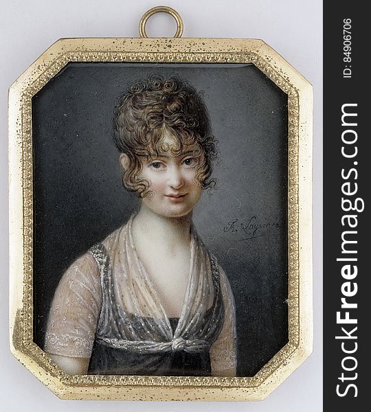 artist / taiteilija / konstnÃ¤r: FranÃ§ois LagrenÃ©e &#x28;1774â€“1832&#x29; title / teosnimi / titel: Portrait of a Lady / Naisen muotokuva / PortrÃ¤tt av en kvinna date / ajoitus / datering: c. / n. / ca. 1805 techinique / tekniikka / teknik: watercolour on ivory / akvarelli norsunluulle / akvarell pÃ¥ elfenben measurements / mÃ¥tt / mitat: 6,4 x 5,2 cm Finnish National Gallery / Sinebrychoff Art Museum Kansallisgalleria / Sinebrychoffin taidemuseo Finlands Nationalgalleri / Konstmuseet Sinebrychoff inv. no. S-2000-188 photo / kuva / foto: Finnish National Gallery / Kansallisgalleria / Finlands Nationalgalleri / Joel Rosenberg. artist / taiteilija / konstnÃ¤r: FranÃ§ois LagrenÃ©e &#x28;1774â€“1832&#x29; title / teosnimi / titel: Portrait of a Lady / Naisen muotokuva / PortrÃ¤tt av en kvinna date / ajoitus / datering: c. / n. / ca. 1805 techinique / tekniikka / teknik: watercolour on ivory / akvarelli norsunluulle / akvarell pÃ¥ elfenben measurements / mÃ¥tt / mitat: 6,4 x 5,2 cm Finnish National Gallery / Sinebrychoff Art Museum Kansallisgalleria / Sinebrychoffin taidemuseo Finlands Nationalgalleri / Konstmuseet Sinebrychoff inv. no. S-2000-188 photo / kuva / foto: Finnish National Gallery / Kansallisgalleria / Finlands Nationalgalleri / Joel Rosenberg