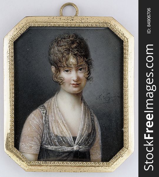 artist / taiteilija / konstnär: François Lagrenée &#x28;1774–1832&#x29; title / teosnimi / titel: Portrait of a Lady / Naisen muotokuva / Porträtt av en kvinna date / ajoitus / datering: c. / n. / ca. 1805 techinique / tekniikka / teknik: watercolour on ivory / akvarelli norsunluulle / akvarell på elfenben measurements / mått / mitat: 6,4 x 5,2 cm Finnish National Gallery / Sinebrychoff Art Museum Kansallisgalleria / Sinebrychoffin taidemuseo Finlands Nationalgalleri / Konstmuseet Sinebrychoff inv. no. S-2000-188 photo / kuva / foto: Finnish National Gallery / Kansallisgalleria / Finlands Nationalgalleri / Joel Rosenberg. artist / taiteilija / konstnär: François Lagrenée &#x28;1774–1832&#x29; title / teosnimi / titel: Portrait of a Lady / Naisen muotokuva / Porträtt av en kvinna date / ajoitus / datering: c. / n. / ca. 1805 techinique / tekniikka / teknik: watercolour on ivory / akvarelli norsunluulle / akvarell på elfenben measurements / mått / mitat: 6,4 x 5,2 cm Finnish National Gallery / Sinebrychoff Art Museum Kansallisgalleria / Sinebrychoffin taidemuseo Finlands Nationalgalleri / Konstmuseet Sinebrychoff inv. no. S-2000-188 photo / kuva / foto: Finnish National Gallery / Kansallisgalleria / Finlands Nationalgalleri / Joel Rosenberg