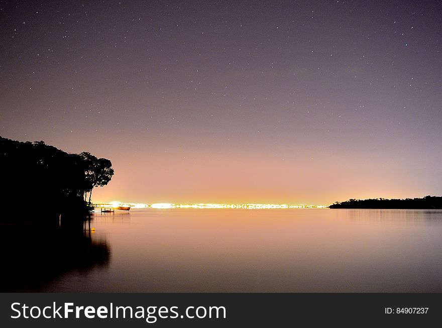 Sea Under Purple Sky