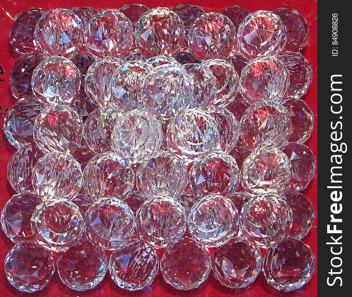 clear faceted glass spheres