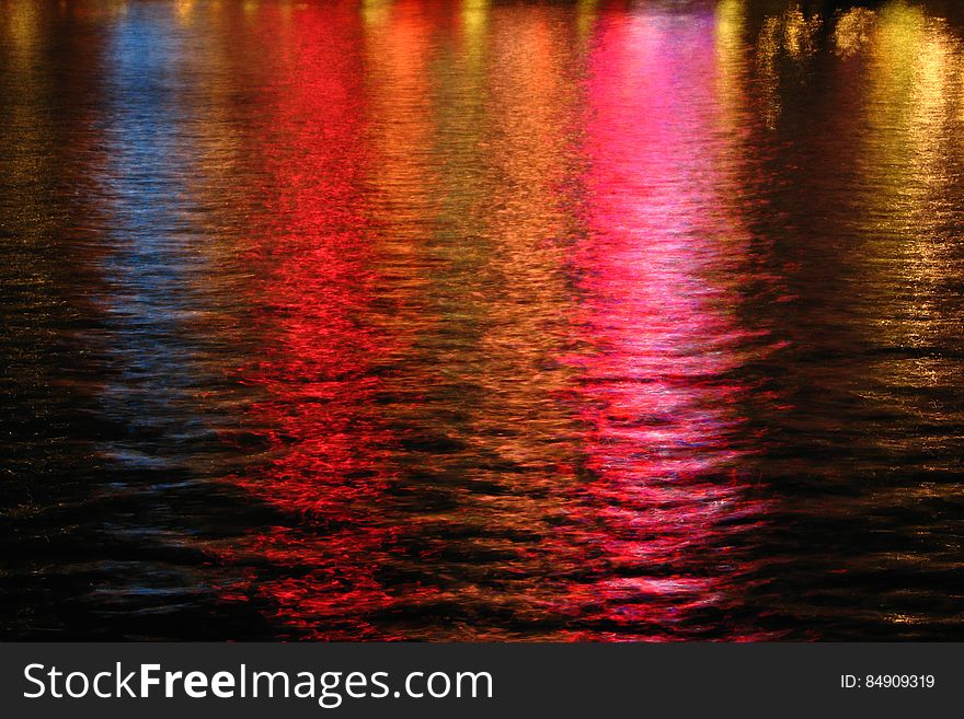 multicolored night water texture, Las Vegas