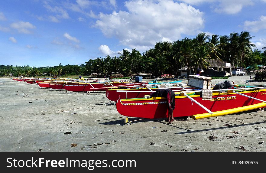 Colourful fishermens boats. Ilocos Norte.