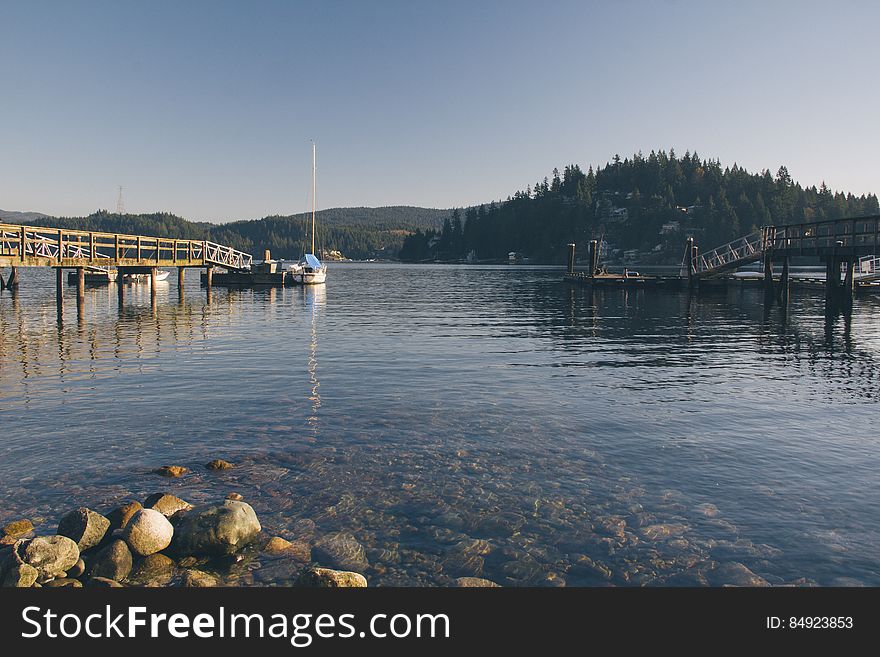 Shore of Lake by Piers