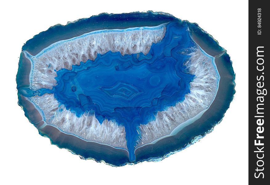 blue-dyed geode slice