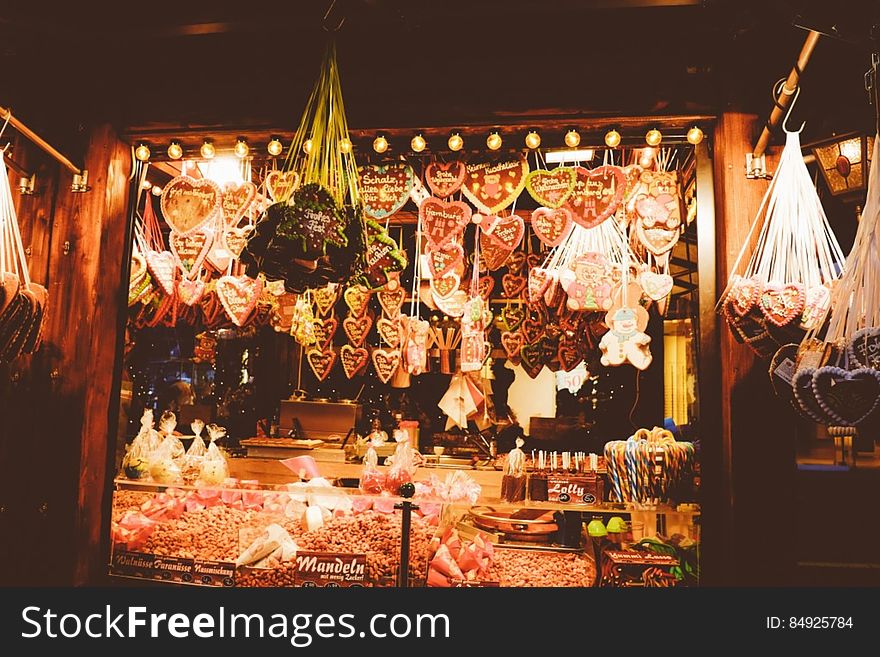 Gingerbread Hearts On The Christmas Market