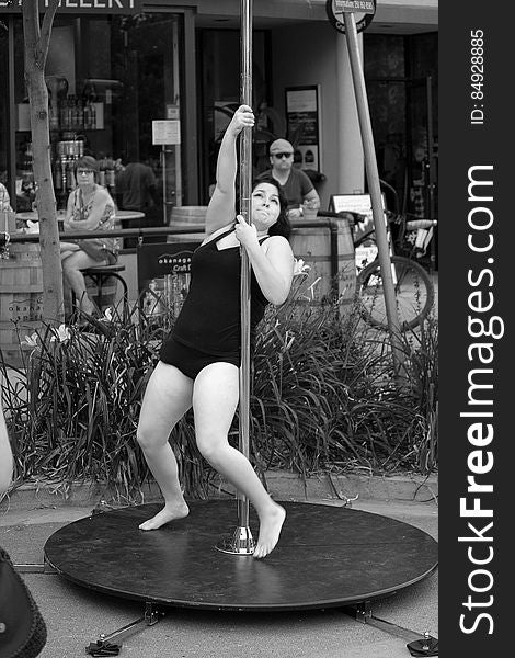 Pole dancing in the street