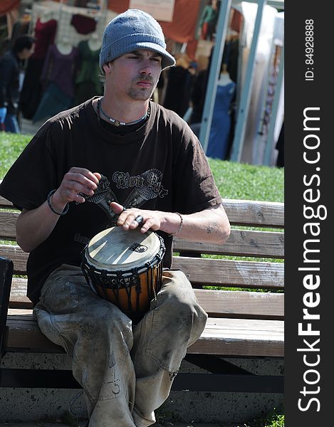Street Performer With Drum