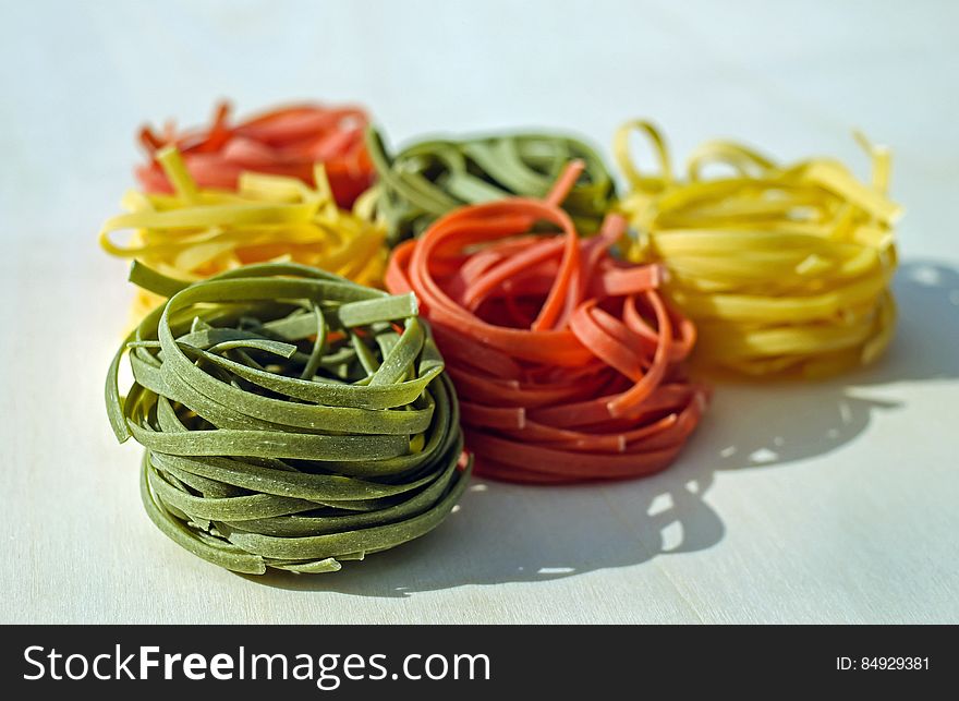 Green Orange and Yellow Pasta