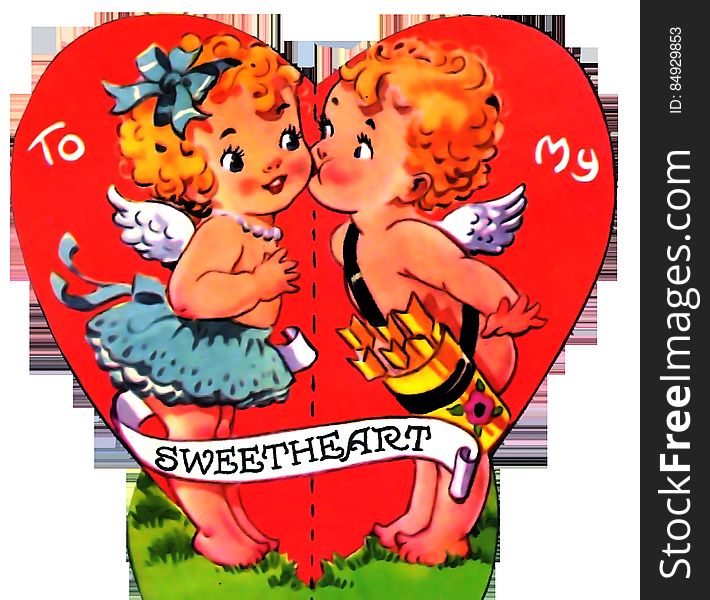 Vintage 1930s Valentine Sweetheart Kiss