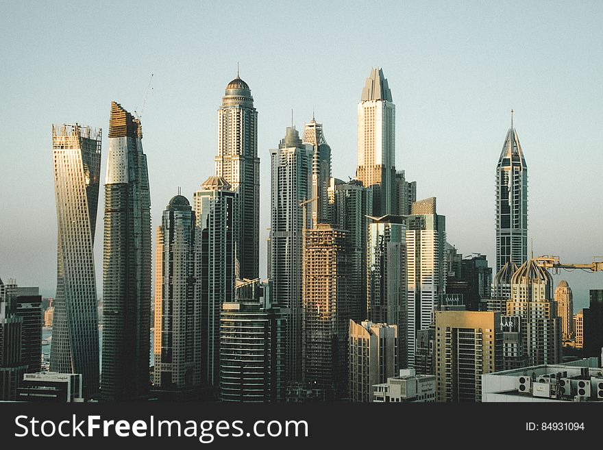 The Marina district in Dubai, United Arab Emirates. The Marina district in Dubai, United Arab Emirates.