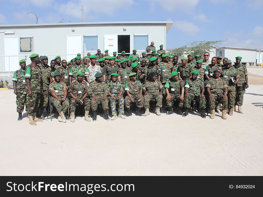Senior military officers of the African Union Mission in Somalia &#x28;AMISOM&#x29; in a group photo with the visiting Chief of Defence Forces of the Uganda Peoples Defence Forces, Gen. Katumba Wamala, in Mogadishu, Somalia on January 03, 2017. AMISOM Photo / Raymond Baguma. Senior military officers of the African Union Mission in Somalia &#x28;AMISOM&#x29; in a group photo with the visiting Chief of Defence Forces of the Uganda Peoples Defence Forces, Gen. Katumba Wamala, in Mogadishu, Somalia on January 03, 2017. AMISOM Photo / Raymond Baguma