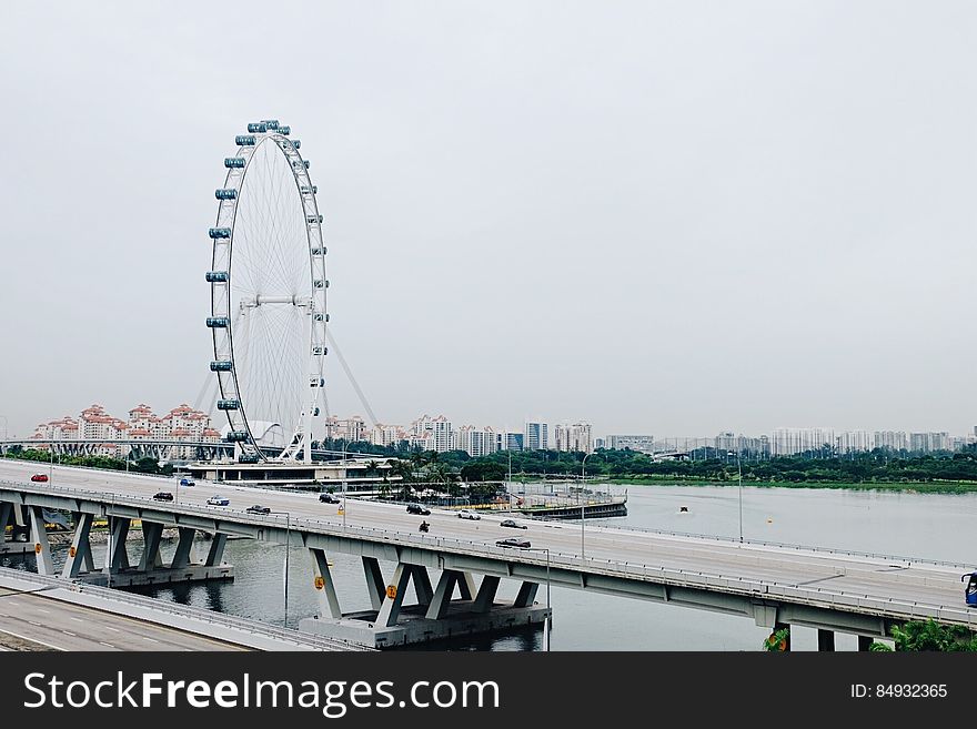 Singapore City Flyer And Skyline