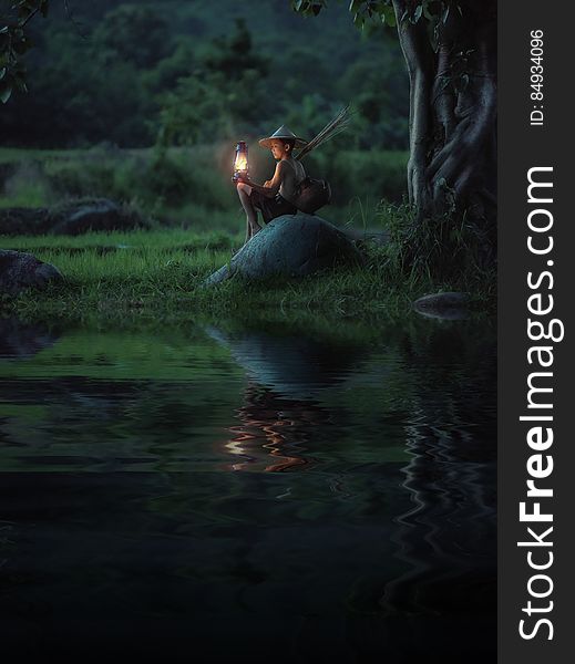 Reflection of Man in Water