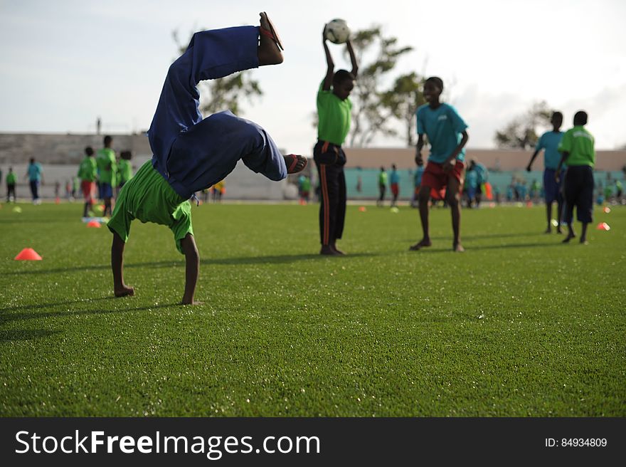 Children have fun at the FIFA Football Festival in Mogadishu, Somalia, on August 19. FIFA, having had no presence in Somalia for the last 26 years, today held its first training session in Mogadishu since the country fell into civil war. Illegal under al Shabab, football has made a huge comeback in Somalia, with Mogadishu&#x27;s streets literally filling up with children each afternoon as they come out to play the game. AU UN IST PHOTO / TOBIN JONES. Children have fun at the FIFA Football Festival in Mogadishu, Somalia, on August 19. FIFA, having had no presence in Somalia for the last 26 years, today held its first training session in Mogadishu since the country fell into civil war. Illegal under al Shabab, football has made a huge comeback in Somalia, with Mogadishu&#x27;s streets literally filling up with children each afternoon as they come out to play the game. AU UN IST PHOTO / TOBIN JONES.