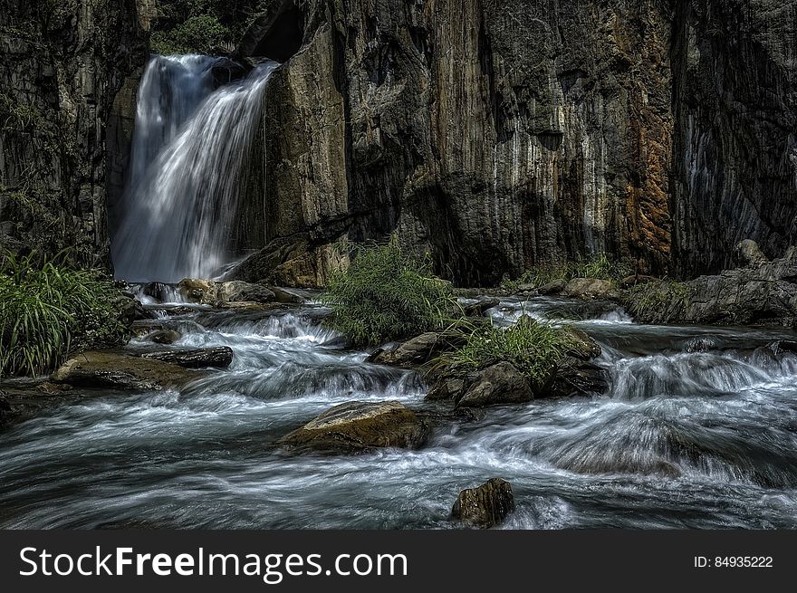 Waterfall and cascading creek