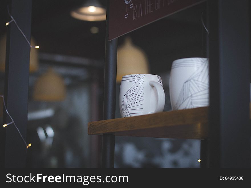 Shelf With Coffee Cups