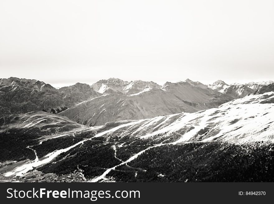 The Alps In Black And White