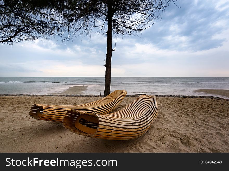Lounge Chairs On The Beach