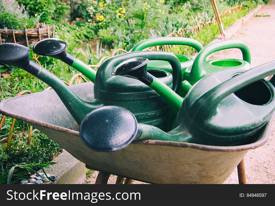 Green Watering Cans
