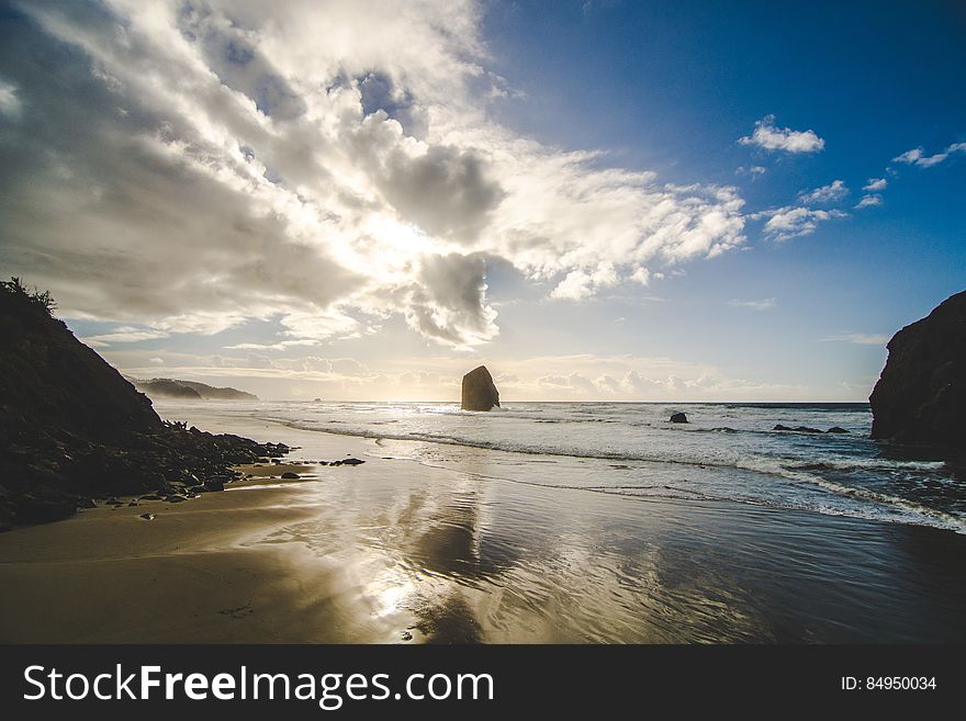 Clouds Over An Ocean Beach