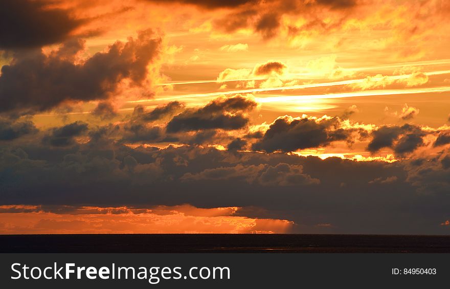 Incredible Sunset behind the Clouds