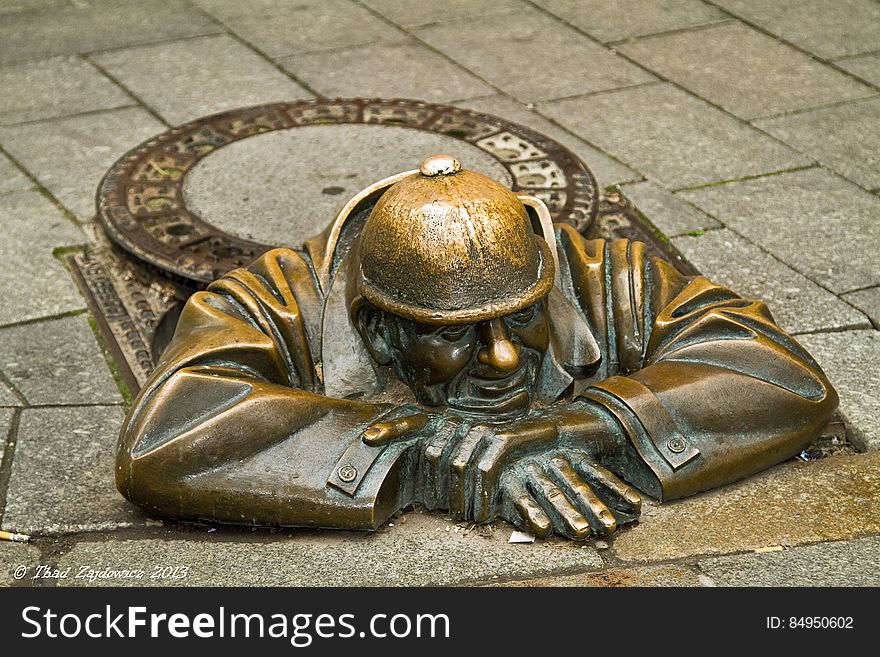 One of the neat and quirky street sculptures in Bratislava, Slovakia. To me, the humor we all must find in life. One of the neat and quirky street sculptures in Bratislava, Slovakia. To me, the humor we all must find in life.