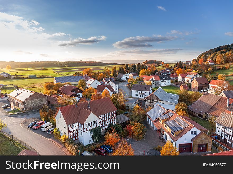Colorful Village In Autumn