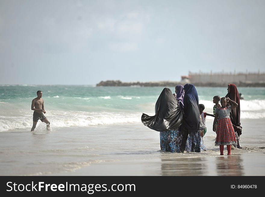 Water, Sky, People On Beach, Beach