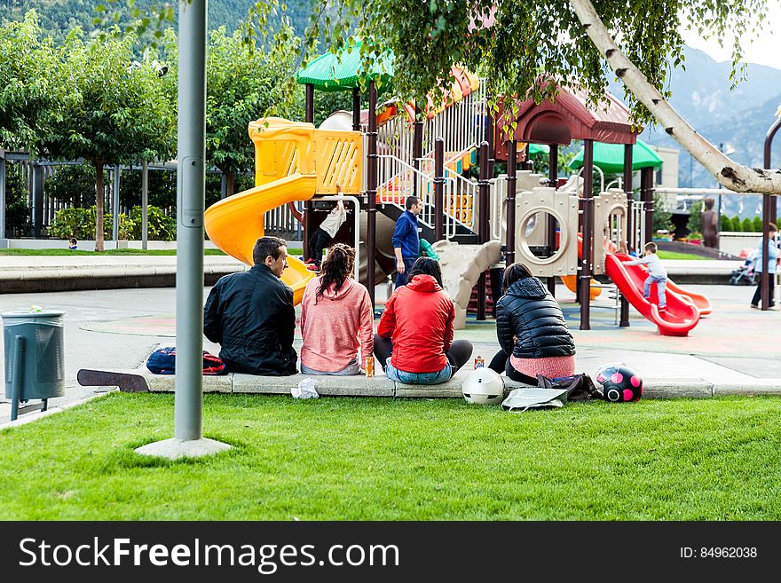 Group Of Teenagers In Playground