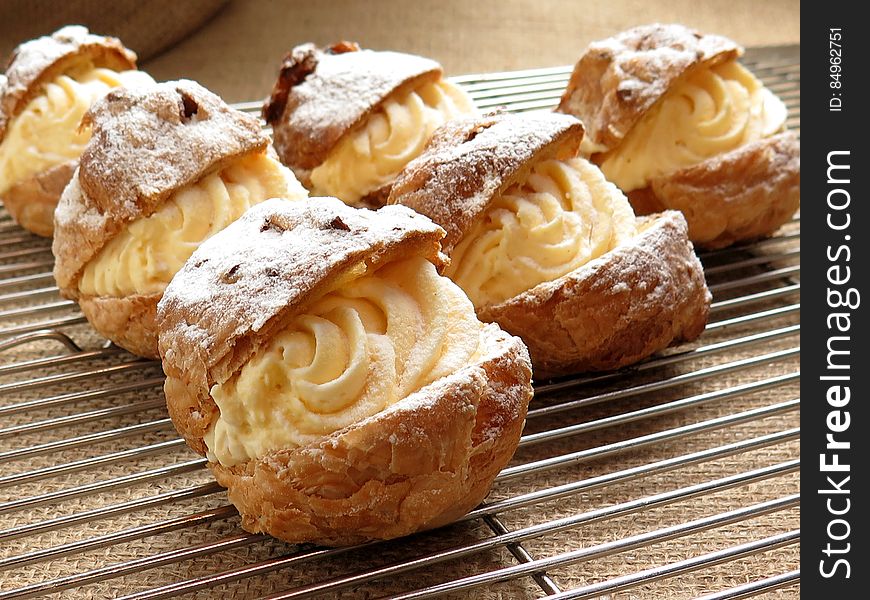 Bake Pastries With White Cream Fillings