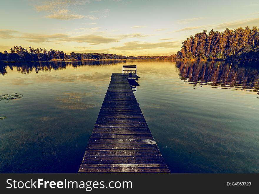 Brown Wooden Dock During Daylight