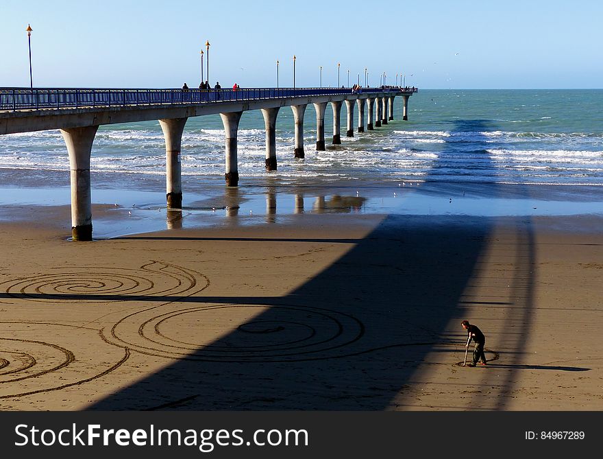 Sand Artist. New Brighton Pier.