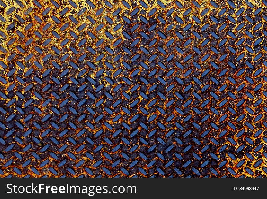 blue-and-yellow metal pattern