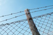 Barbed Wire Fence Stock Image