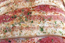 Streaky Bacon With Herbs And Spices Royalty Free Stock Photography
