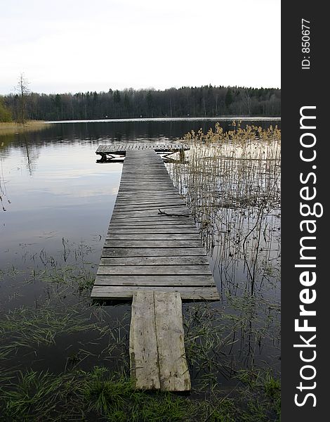 Wooden pier on the river