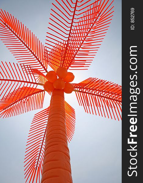 Orange Plastic Palm Tree