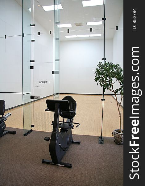 Racquetball Court with Exercise Bike