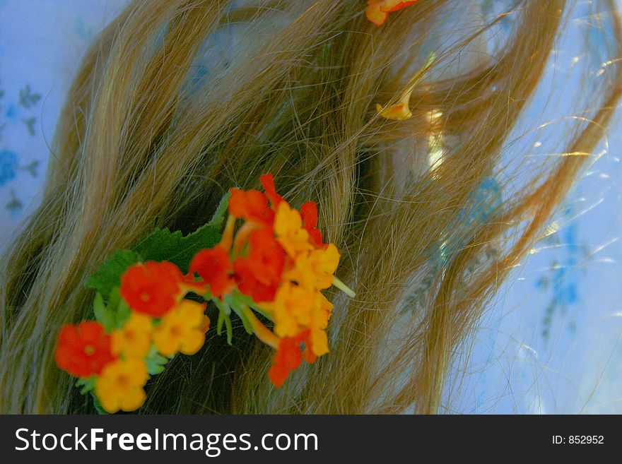 Flowers in hair. Flowers in hair