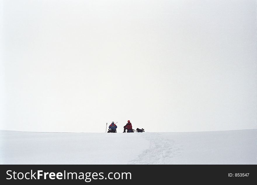 Two Climbers On The Saddlet