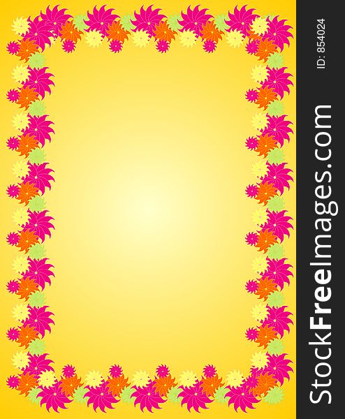 Colorful floral border illustration