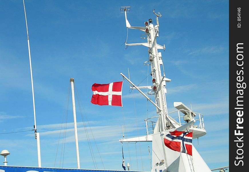 Norwegian and Danish flag. Norwegian and Danish flag.