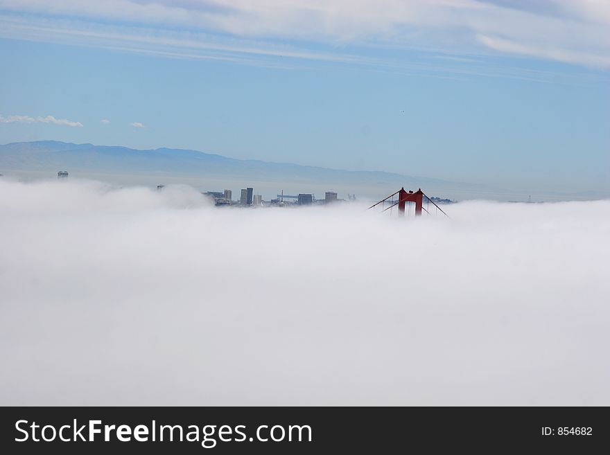 Golden Gate bridge in a fog. Canon 20D