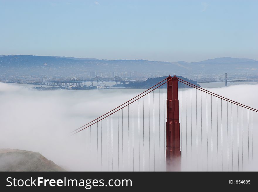 Golden Gate bridge in the fog. Canon 20D